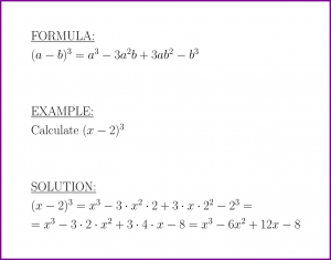 (a - b)^3 (formula and example)